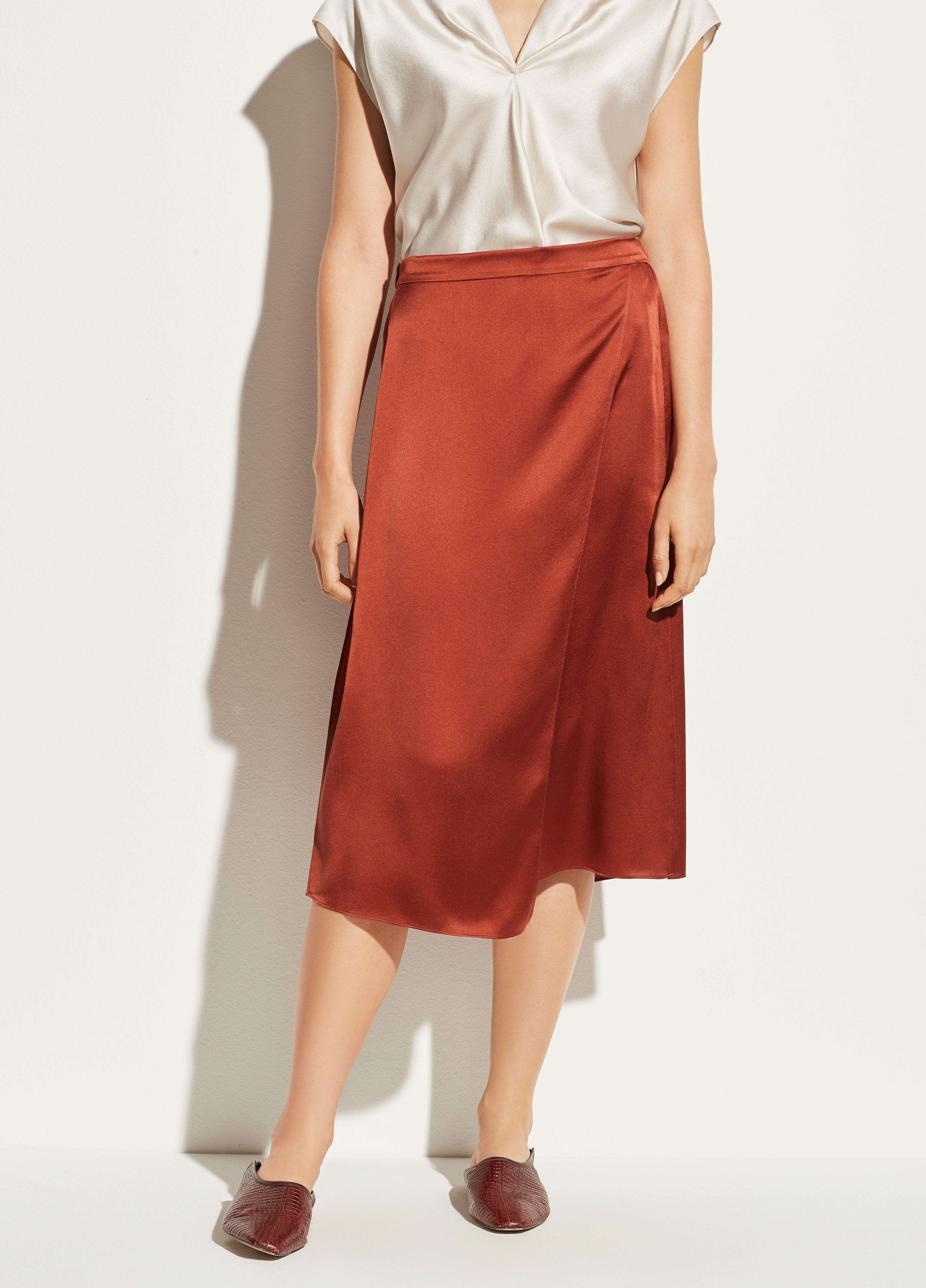 satin slip skirt vince