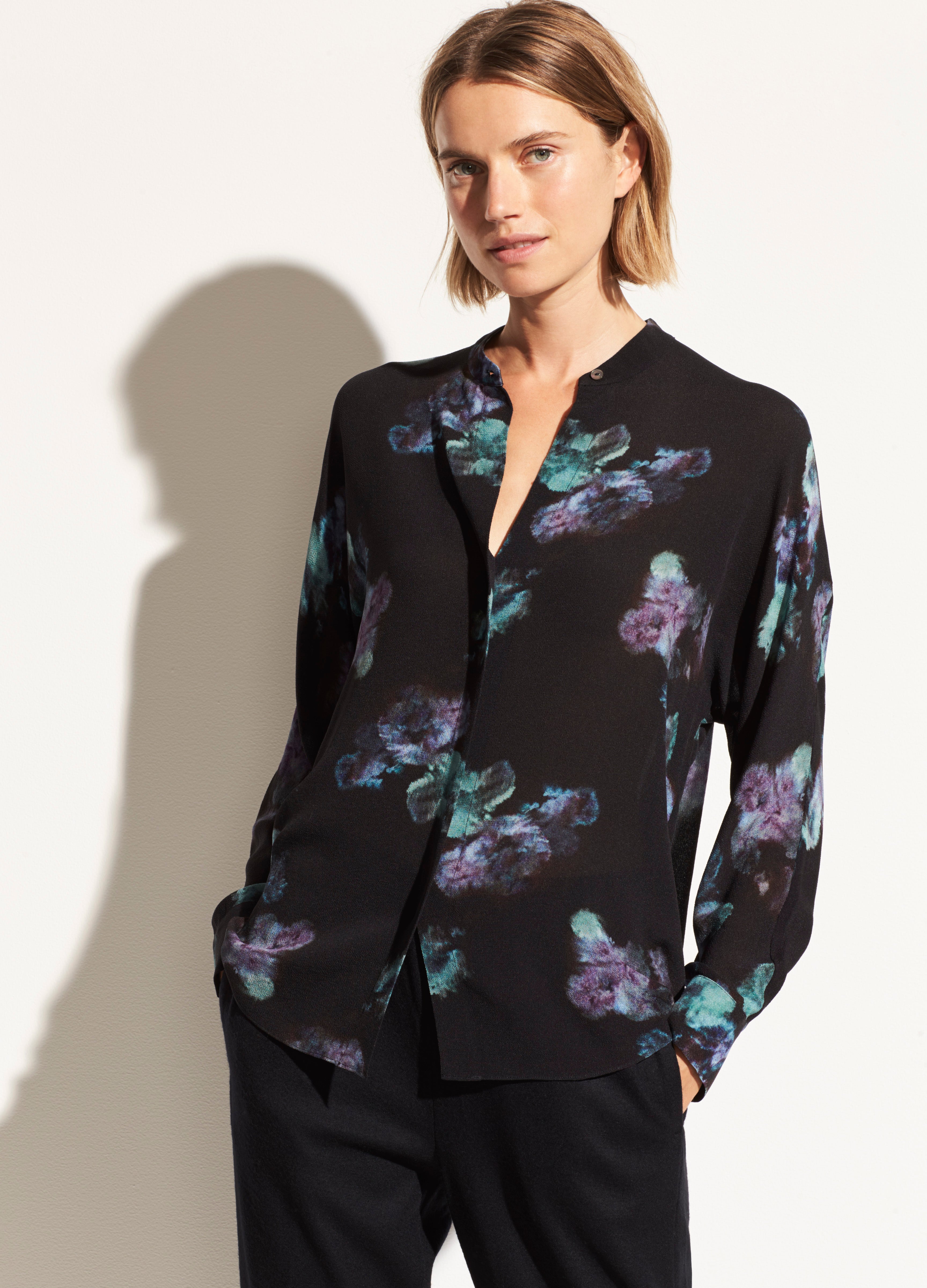 vince floral blouse