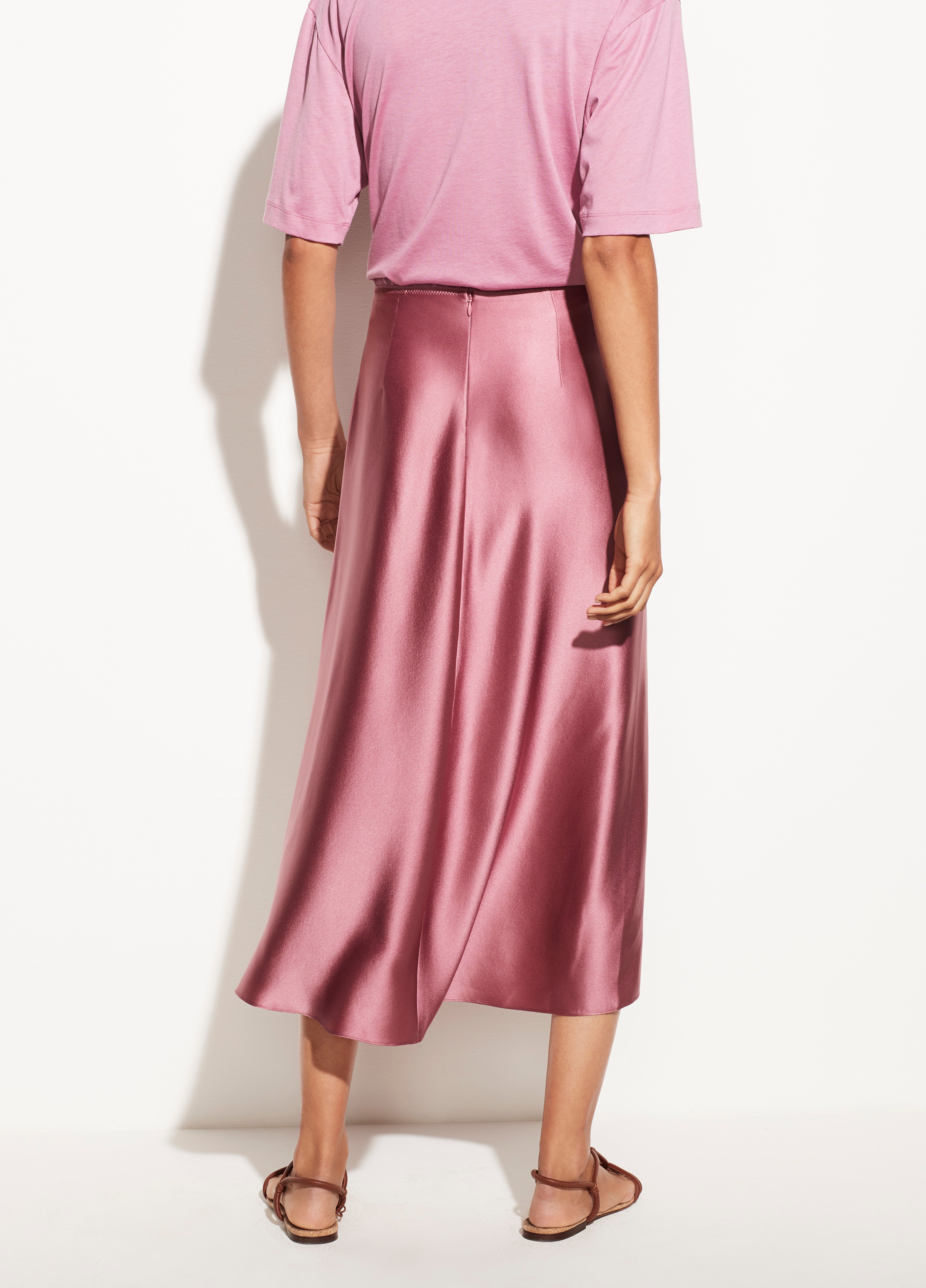 rose satin skirt