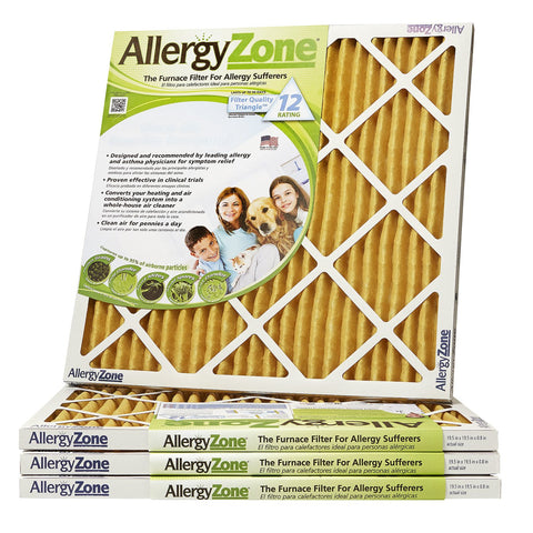AllergyZone Allergen Removing 1" HVAC Furnace Air Filter, 4 Pack