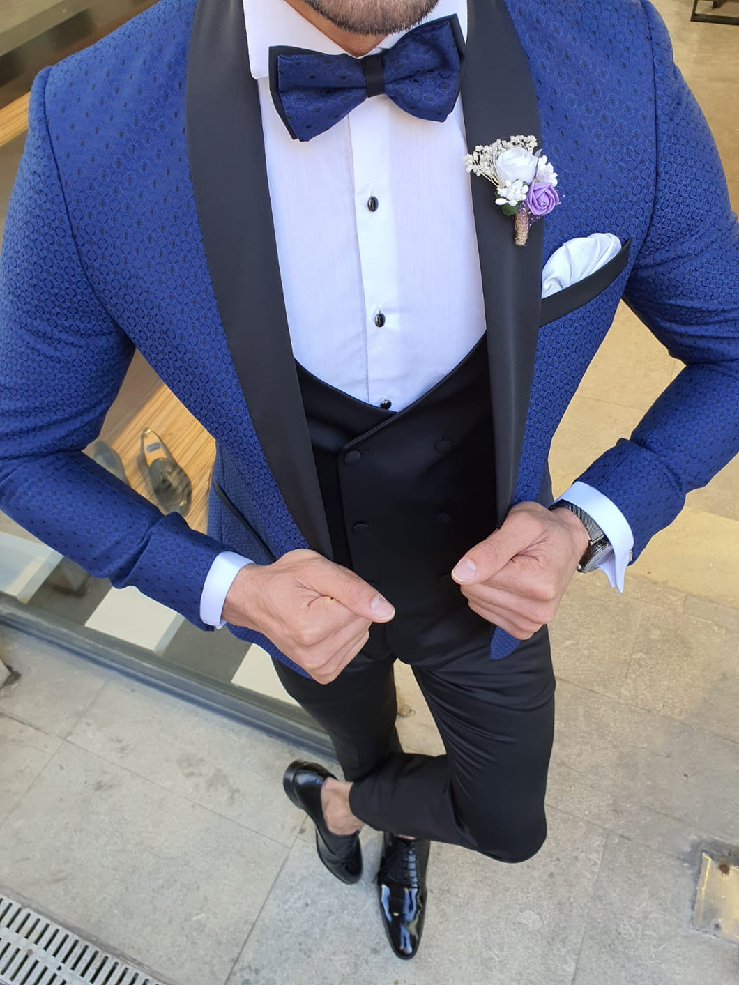 Groom Collection - Custom Made Shawl Collared Indigo Tuxedo – MCR TAILOR