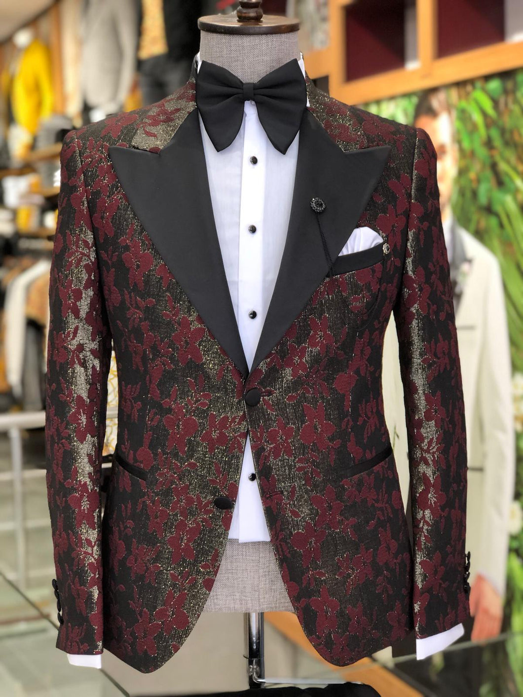 Abboud Claret Red Tuxedo Suit – MCR TAILOR