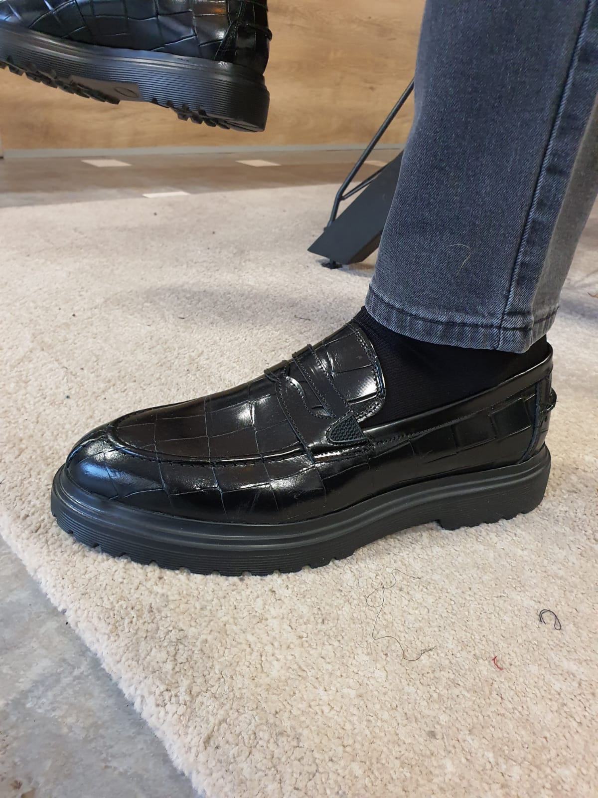 Ed Sardinelli Croco Eva Black Leather Shoes – MCR TAILOR