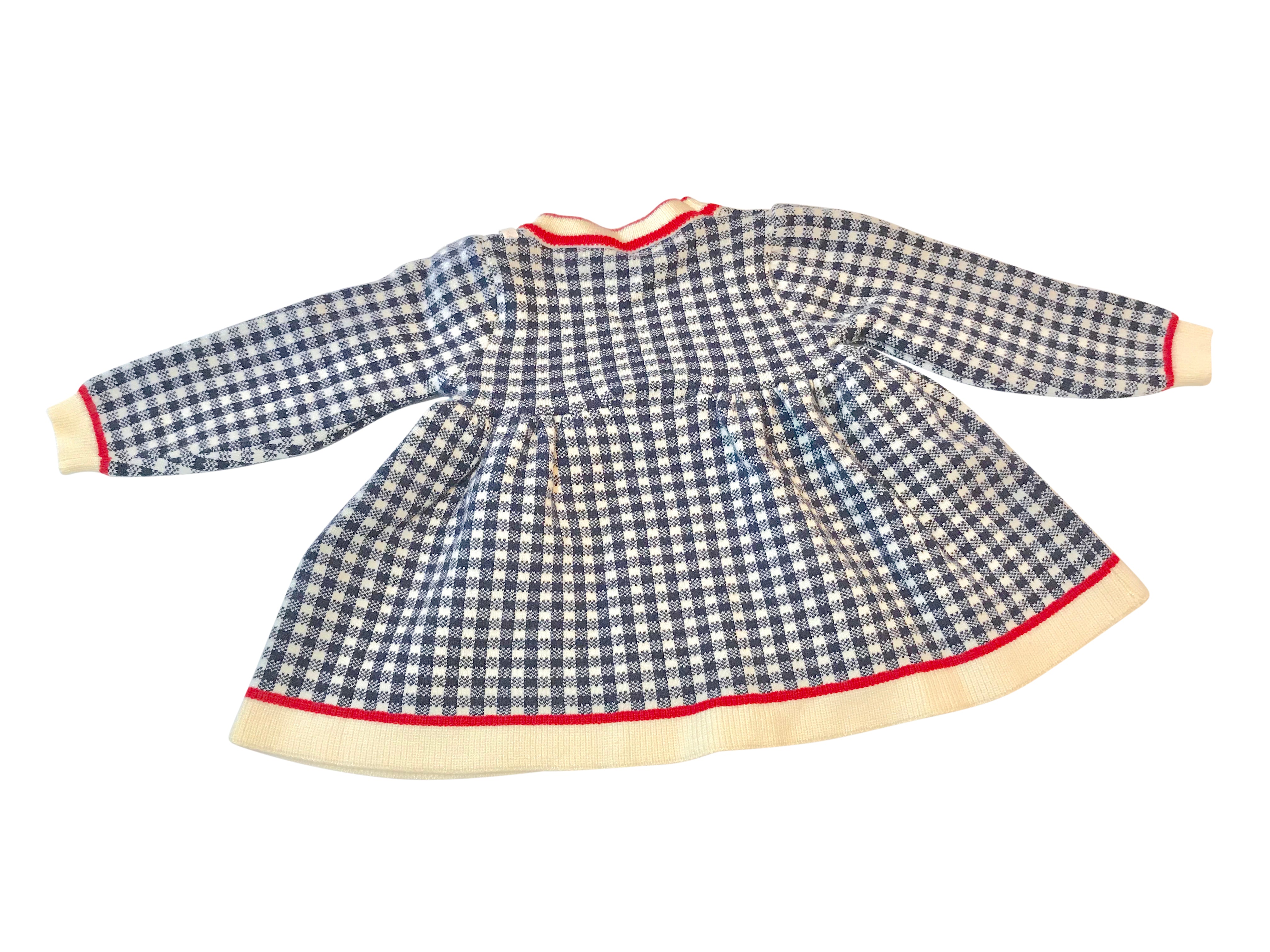 Long sleeve Toddler Plaid Pattern sweater dress