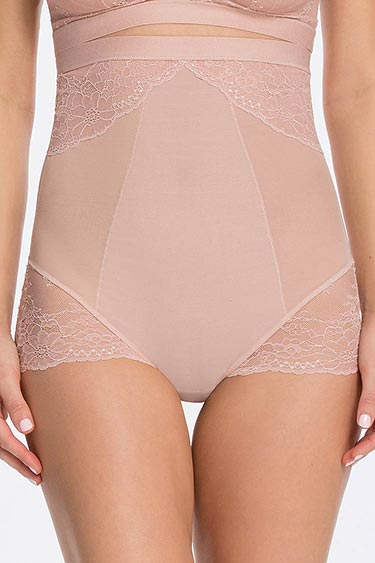 Image of Spotlight on Lace High Waist Brief - Rosa / XS