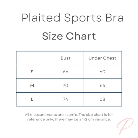 Plaited Sports Bra Size Guide – Pretty Peachy Activewear