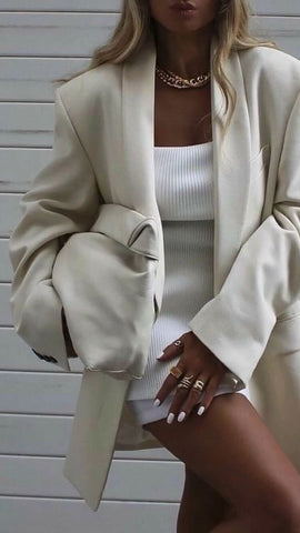 women's nude blazer outfit