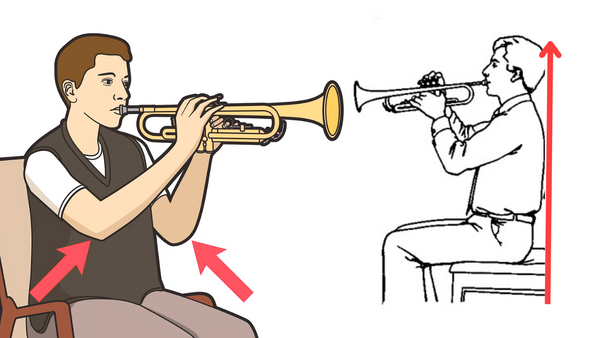 Posture in trumpet playing