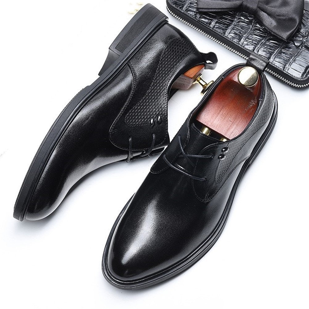 Retro Burnished Vamp Derby Shoes for Men Oxford Shoes Lace Up Style Pr ...