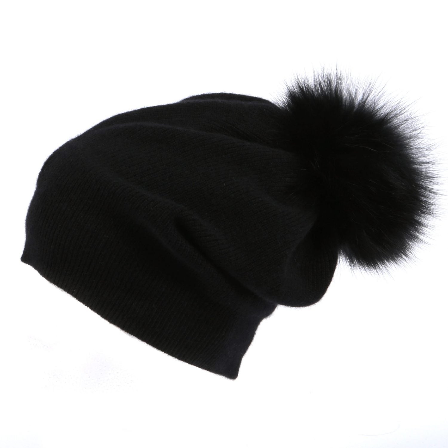 black beanie with fur