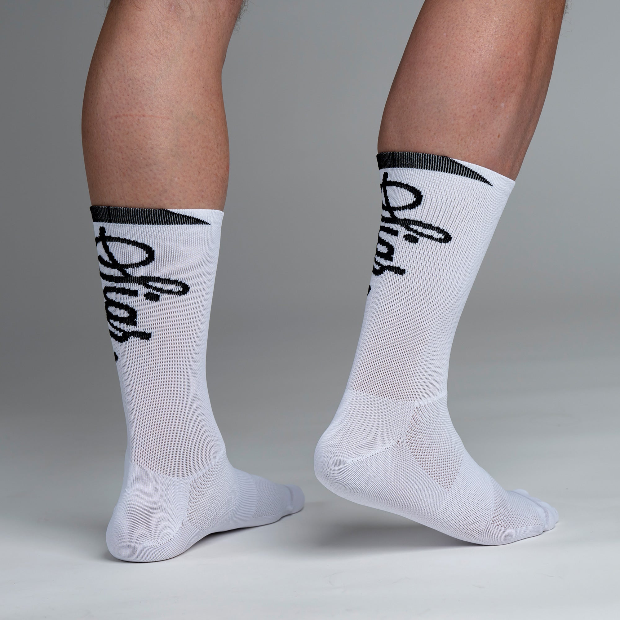 Snok - Larger Logo White Road Cycling Socks for Men - Pack of 2 pairs