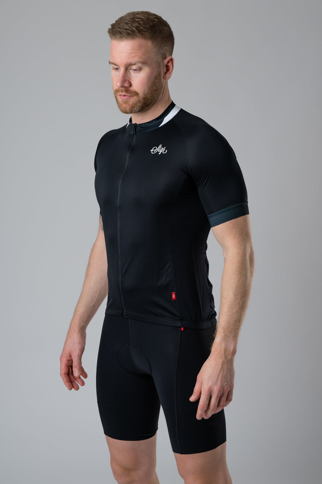 Svart Grus - Black Road Cycling Jersey for Men