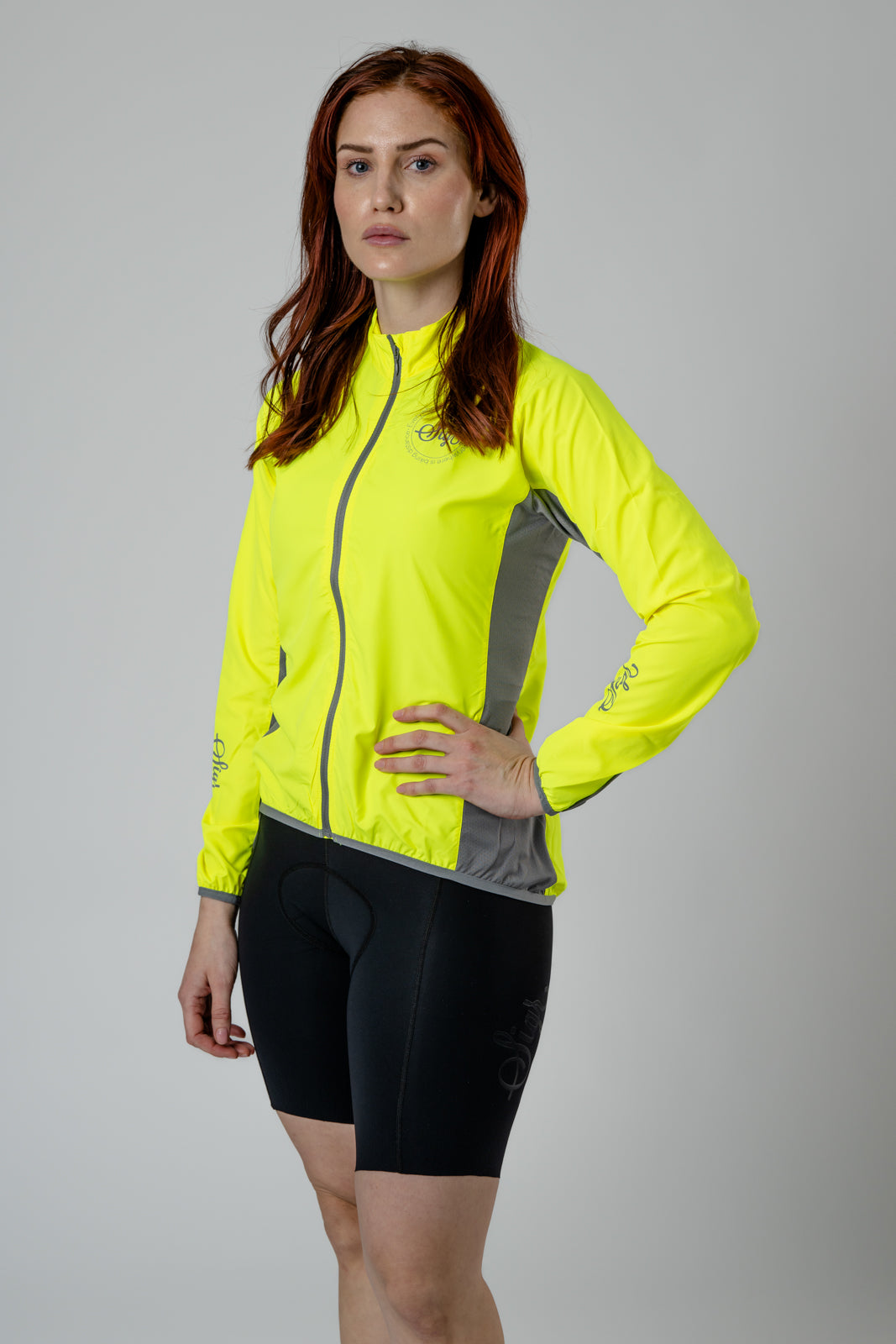 Uppsala Yellow Hi Viz Road Cycling Wind Jacket for Women