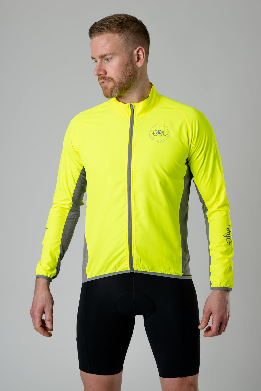 Uppsala Yellow - Hi-Viz Road Cycling Wind Jacket for Men