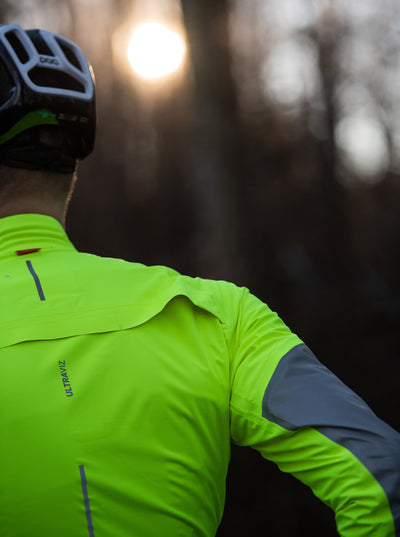 Sigr Östkusten - Ultraviz Yellow Road Cycling Rain Jacket for Men