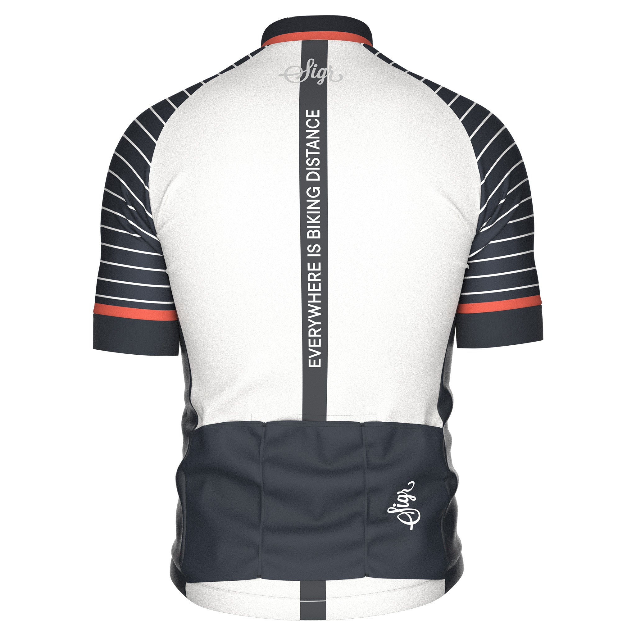 Black Horizon with Back Slogan - Road Cycling Jersey for Men