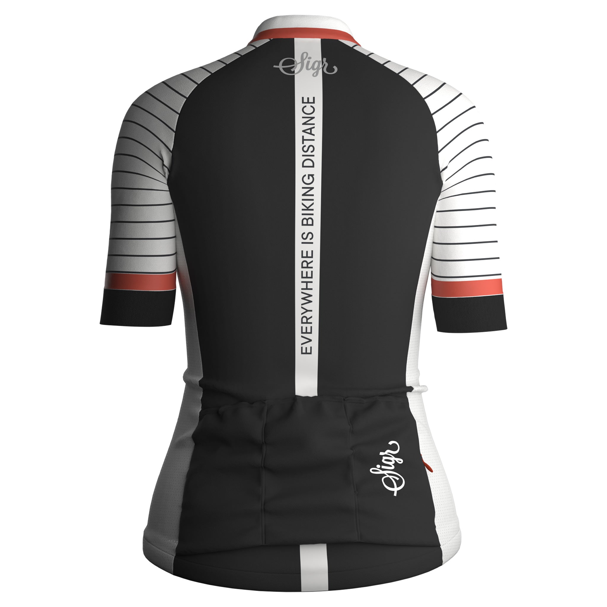 White Horizon with Back Slogan - Road Cycling Jersey for Women