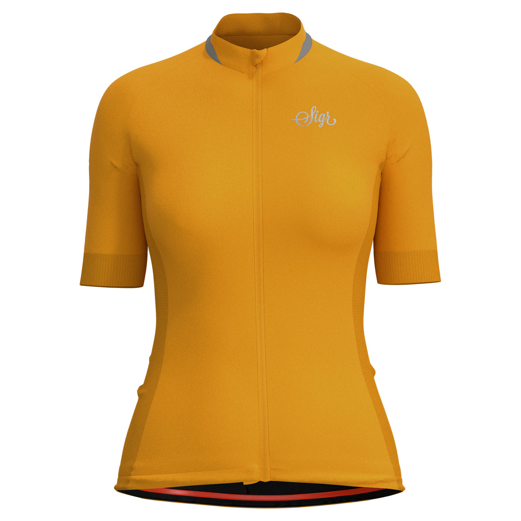 yellow cycling shirt