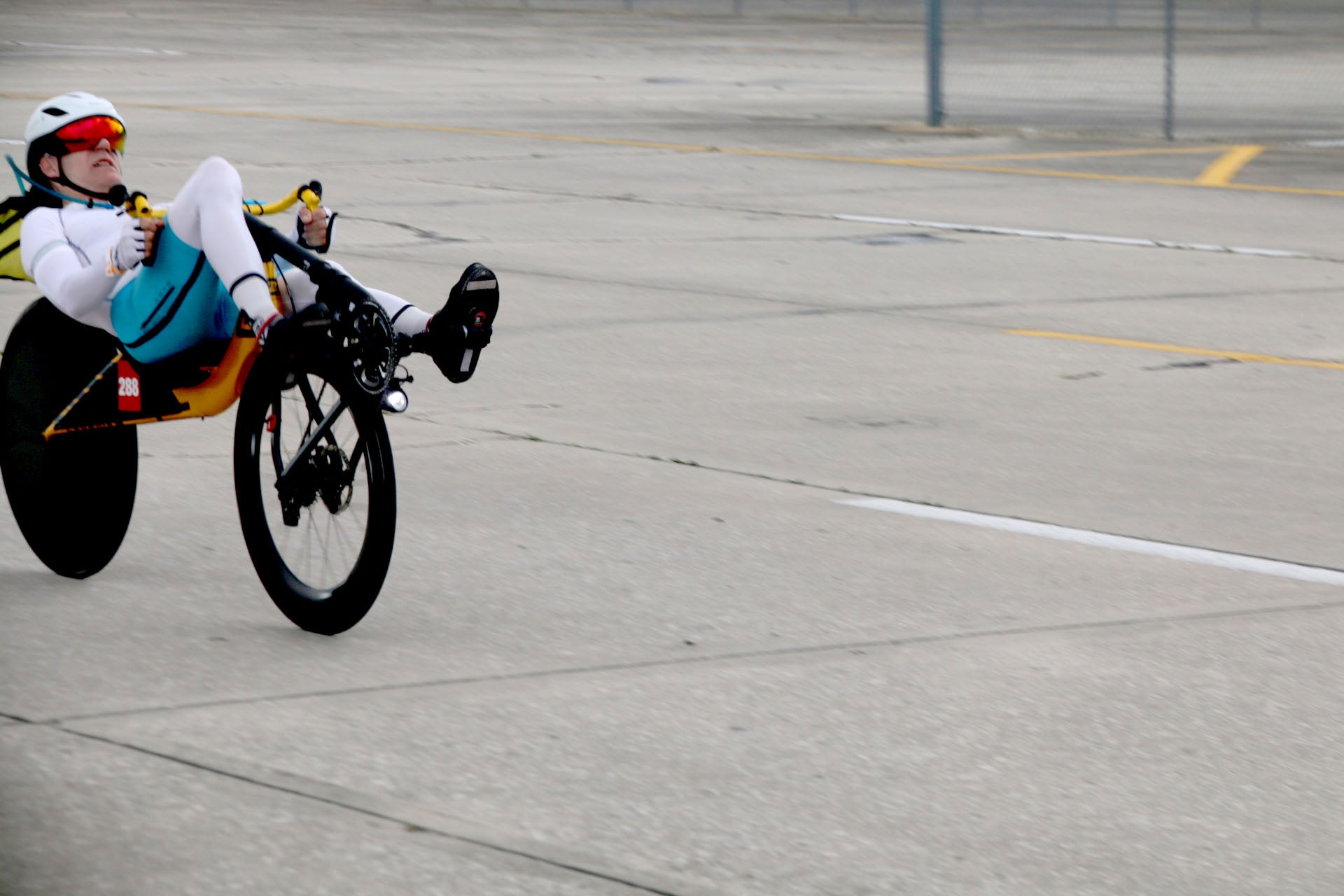 Cliff Federspiel flying through the pit area at Bike Sebring 2022