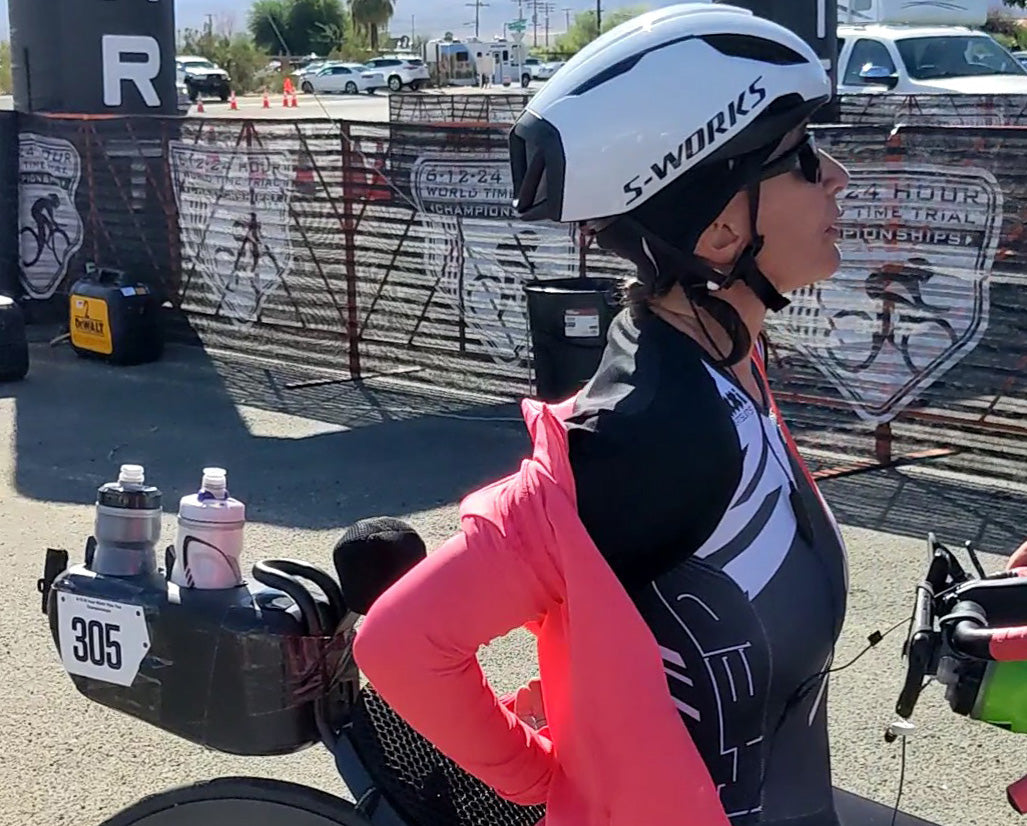 Maria Parker races the fastest recumbent road bike ever in Borrego Springs, CA