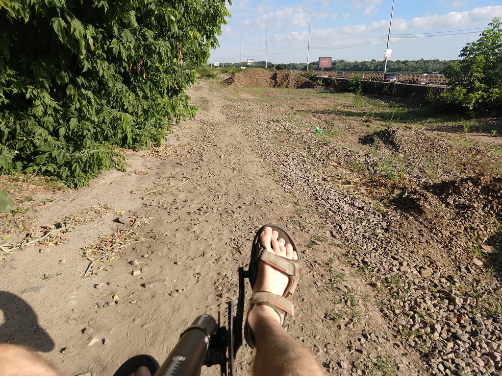 Gravel and sand trail.