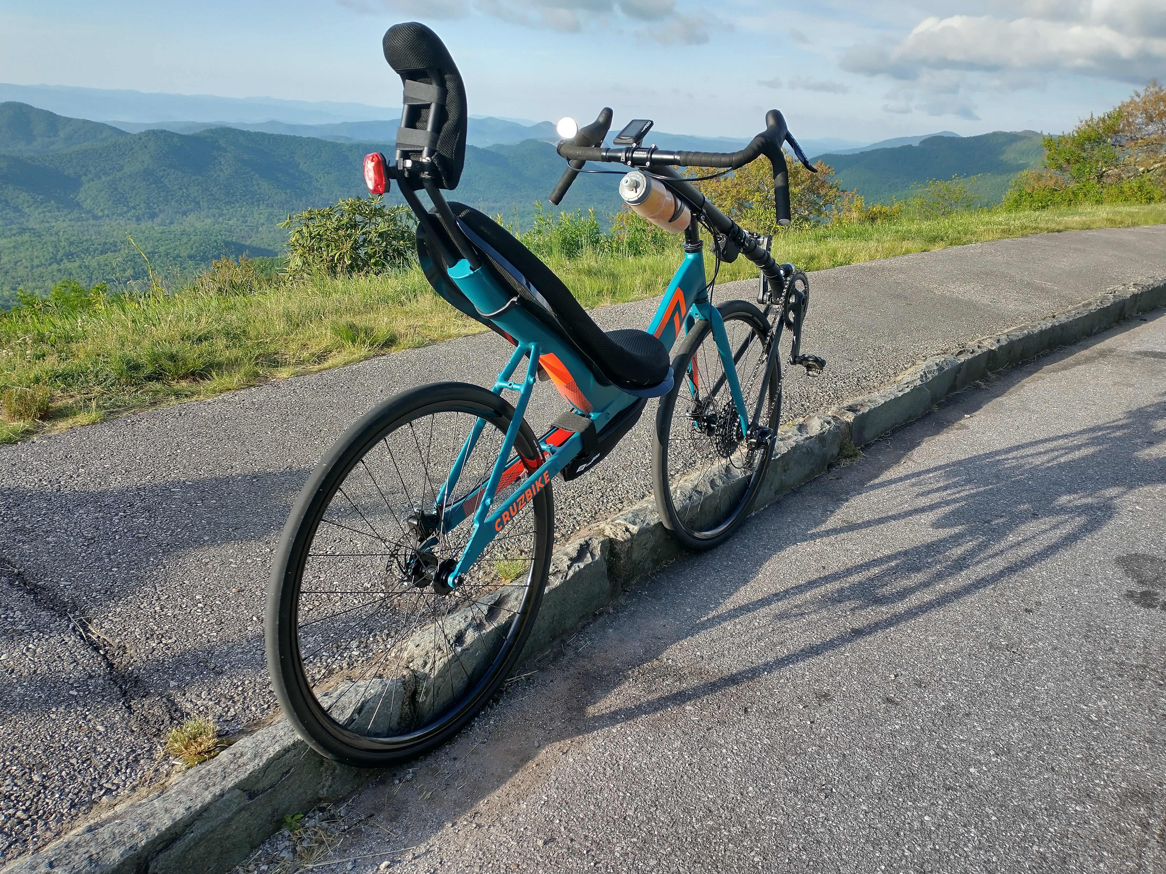 Hill climbing and recumbent road bikes - Cruzbike S40 on the Blue Ridge Parkway