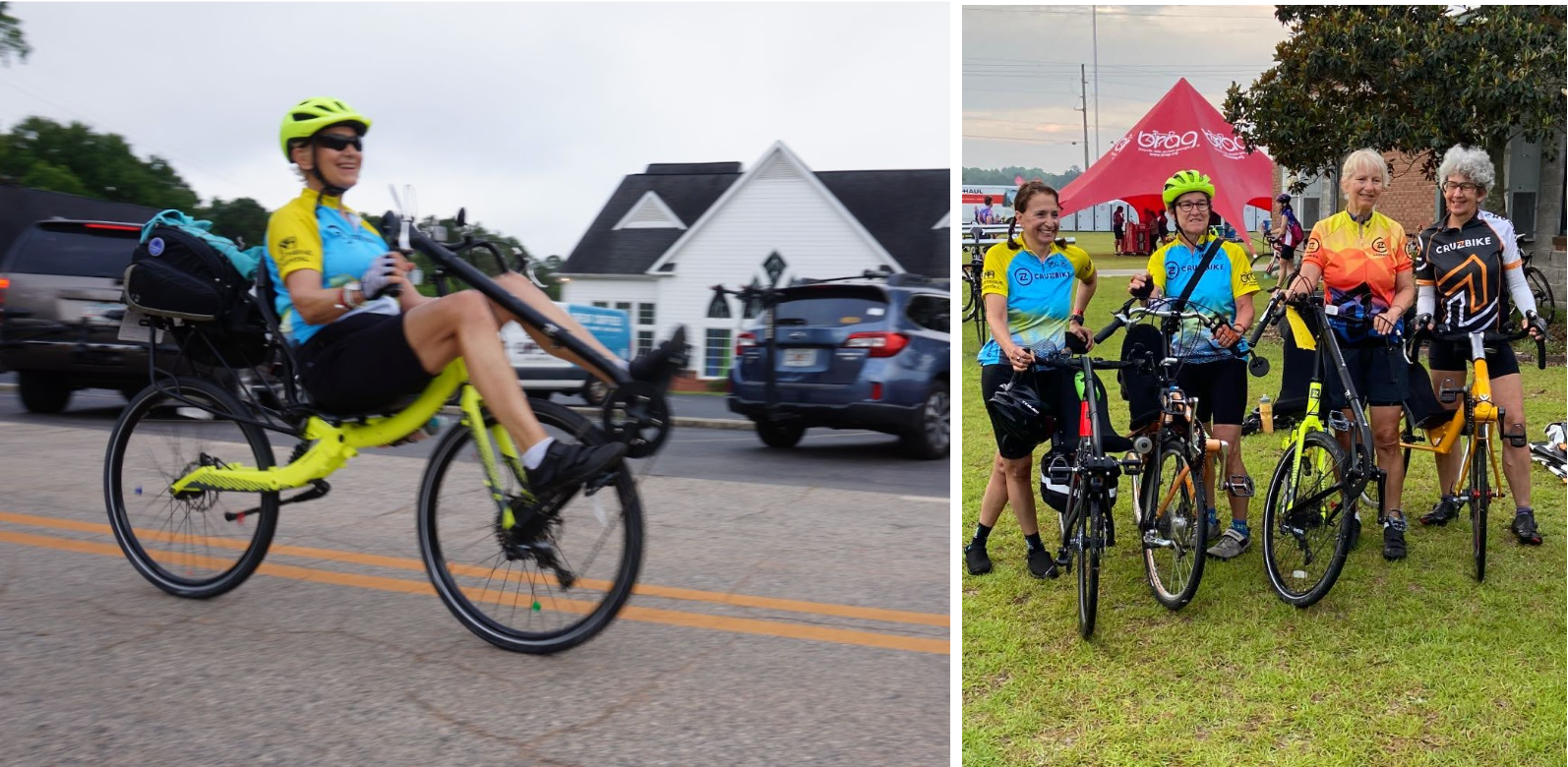 Touring Recumbent Bicycle - Cruzbike ridden by Angela