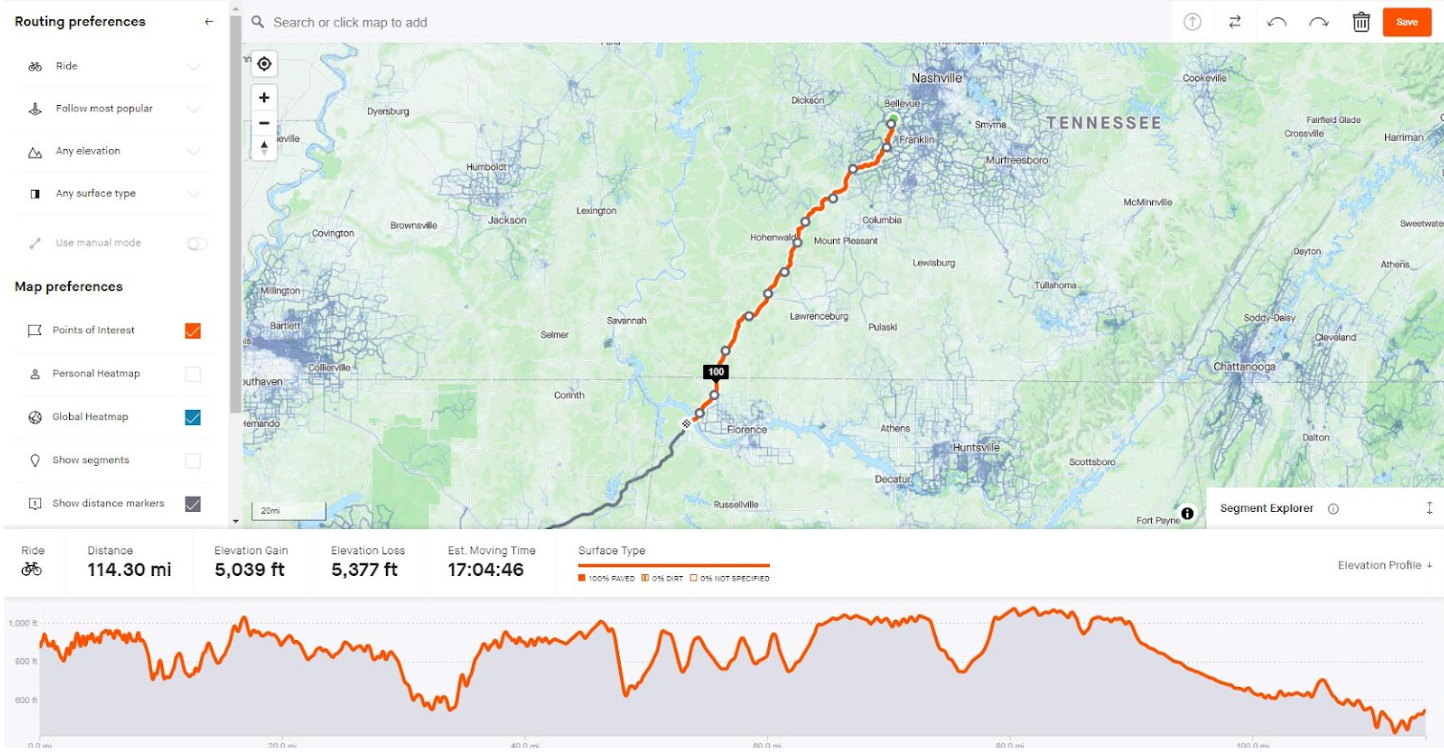 Natchez Trace 444 first 114 miles  - Larry Oslund