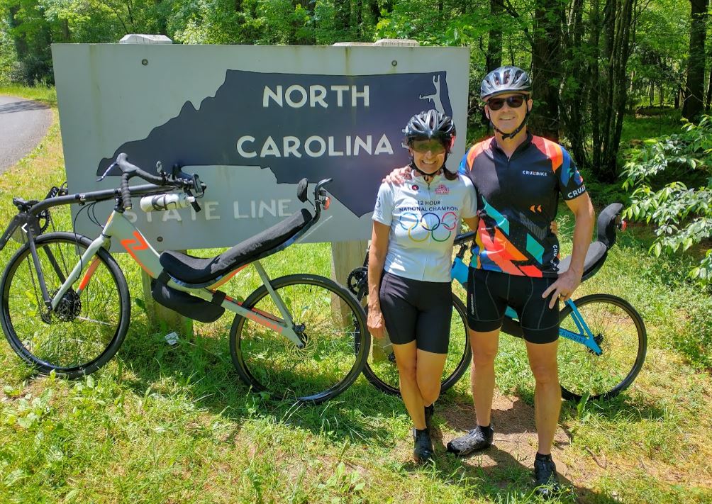 Crossing the NC State Line on Recumbent Road Bikes