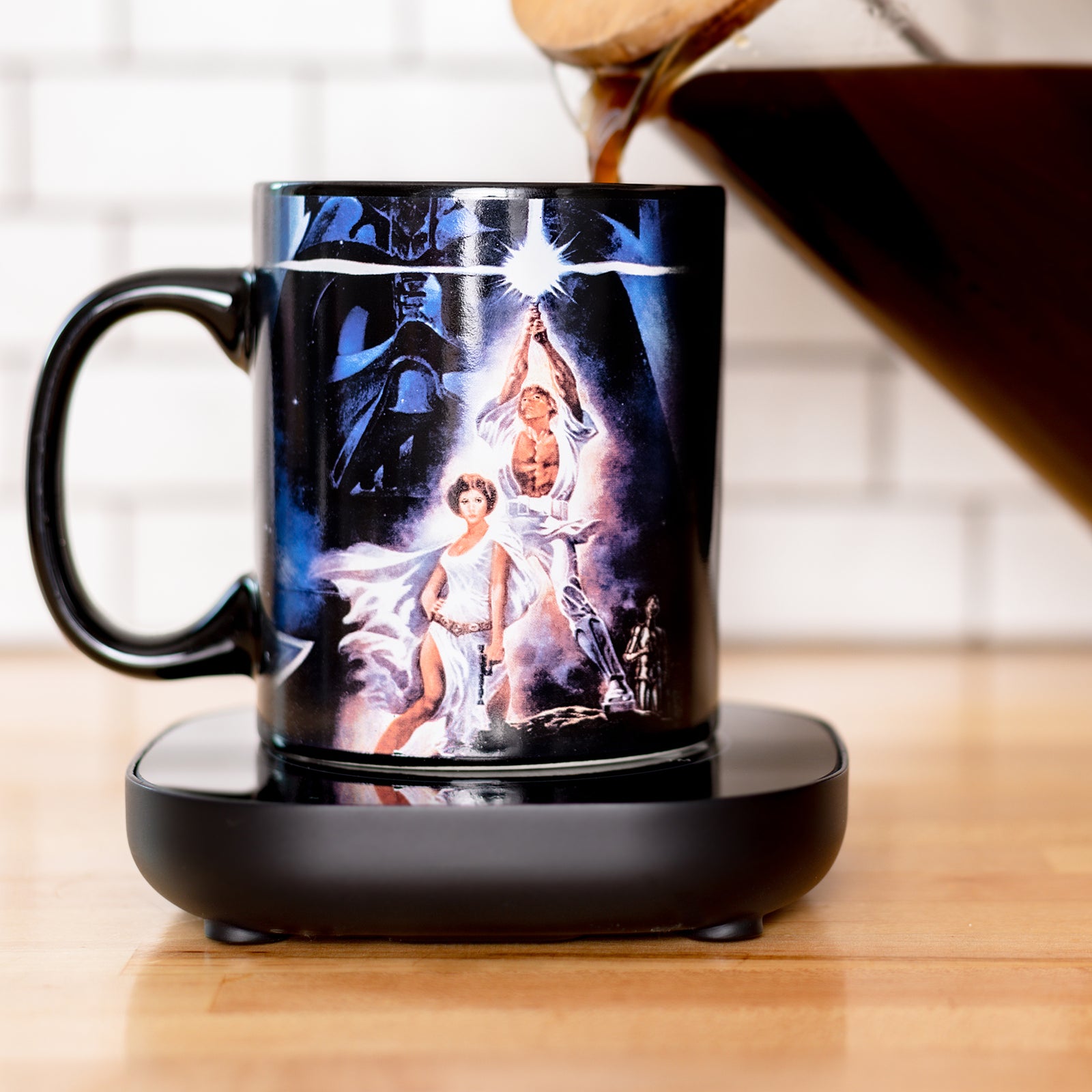 Star Wars: The Mandalorian Grogu Holiday Glitter Handle Glass Mug