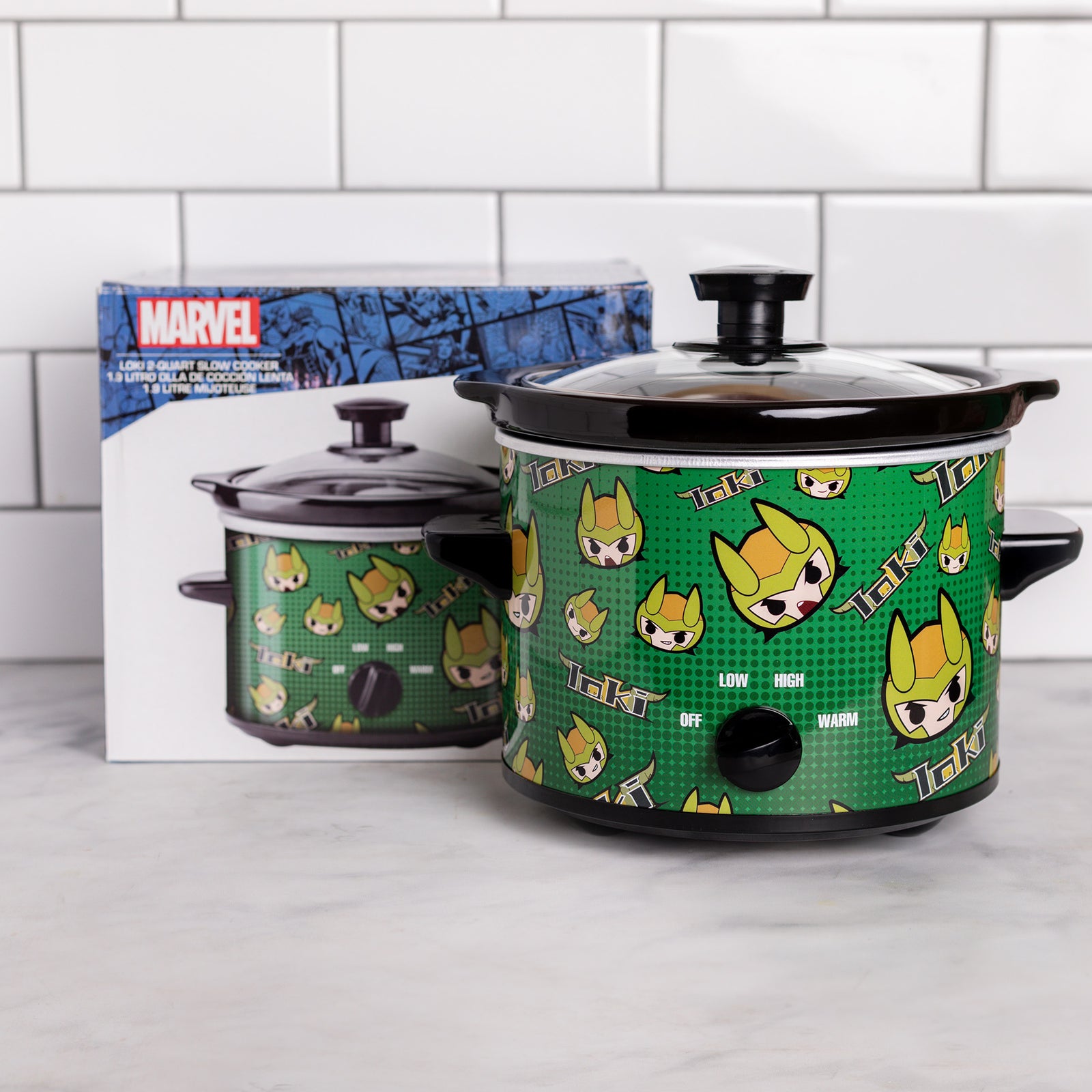 Uncanny Brands Marvel's X-Men Kawaii 2 Quart Slow Cooker - Black