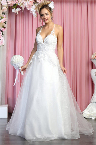 Royal Queen RQ7882 Corset Floral A-Line Wedding Dress Ivory