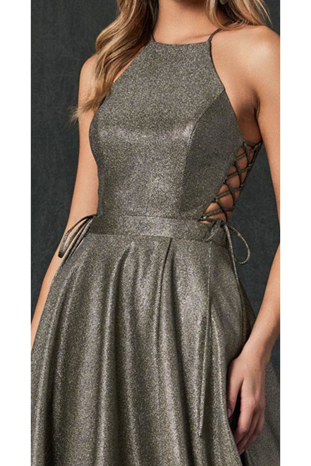 Final Sale! Juliet 241 Metallic A-line Dress