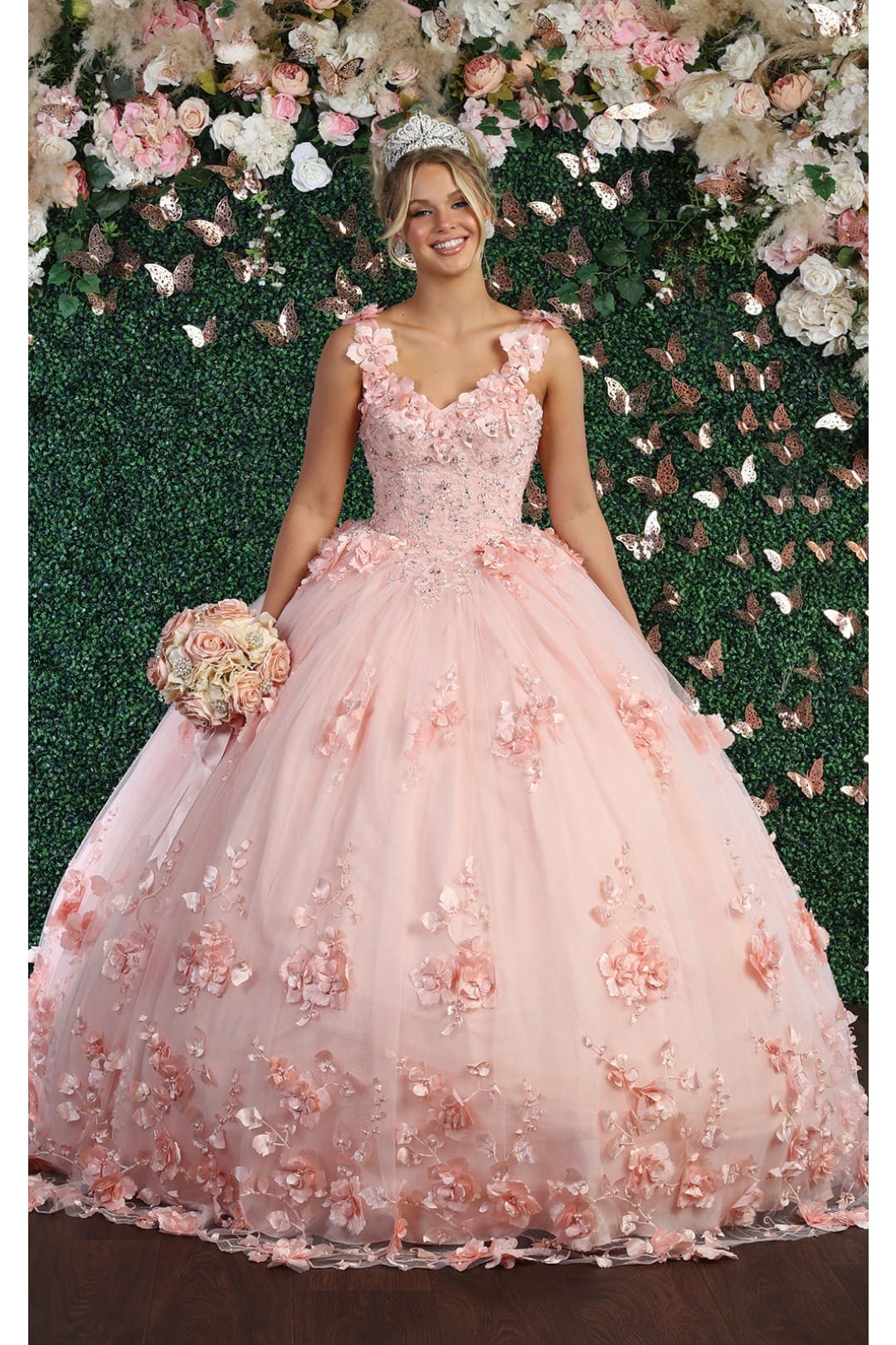 Floral Quinceañera Gown