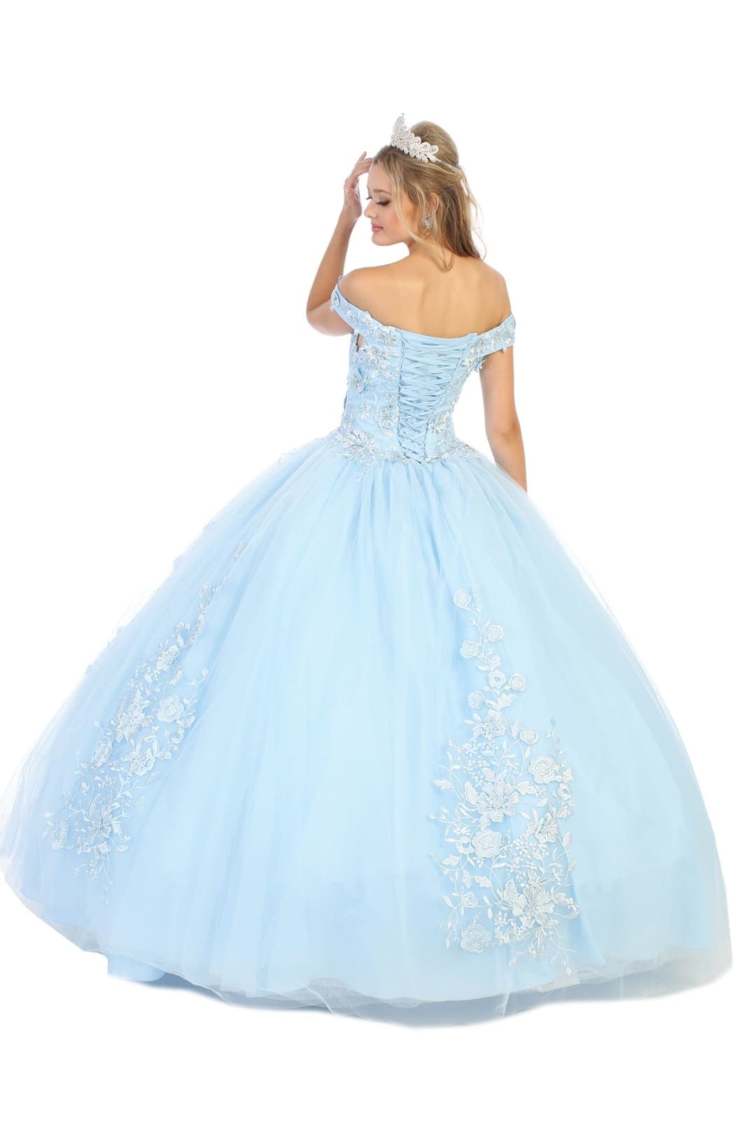 Layla K LK136 Embroidered Off The Shoulder Quinceanera Ball Gown