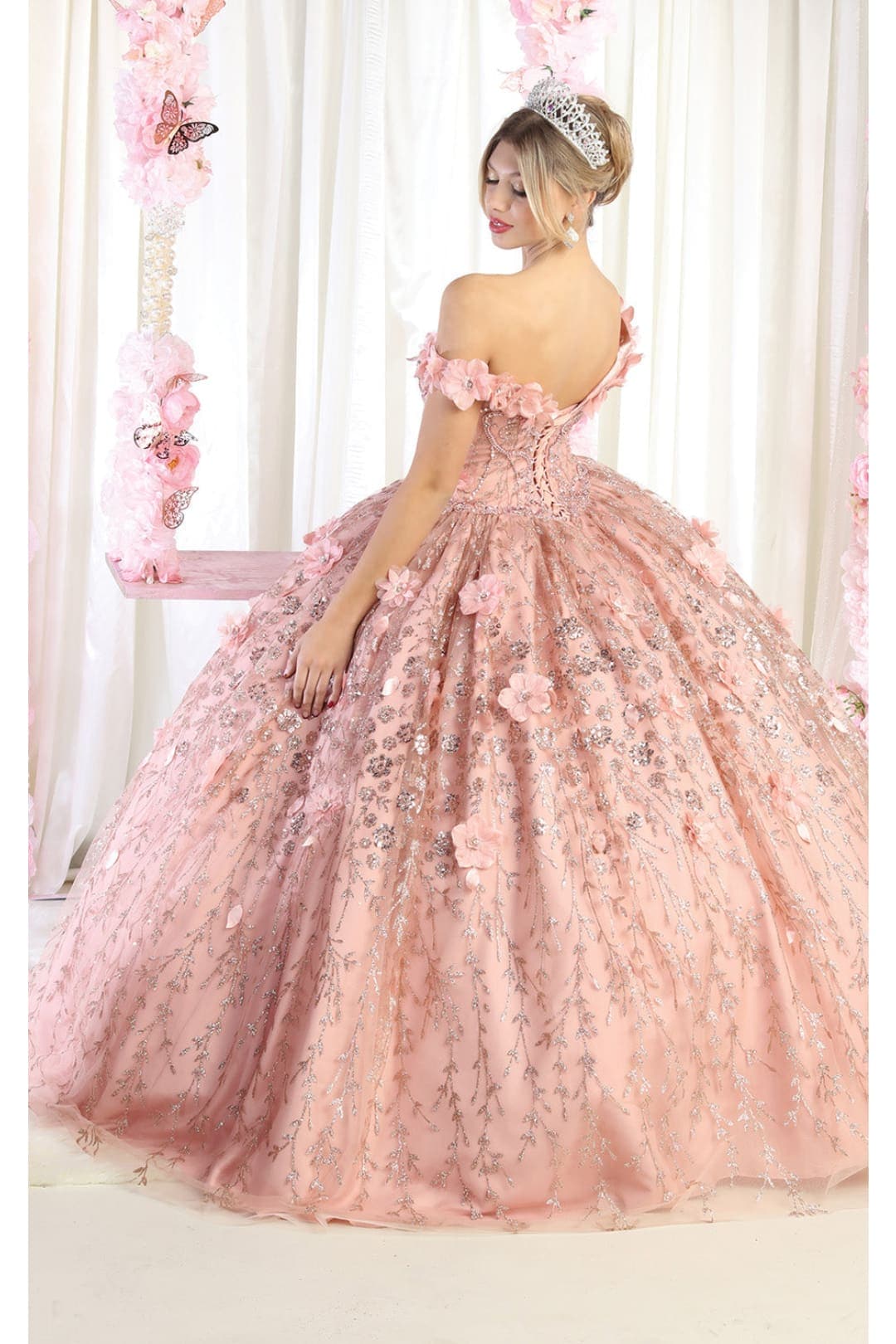 Layla K LK192 Floral Off The Shoulder Ball Gown