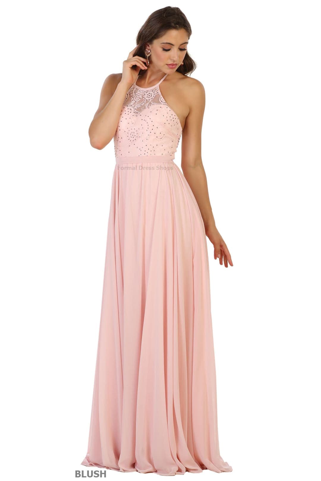 May Queen MQ1507 Halter Maxi Dress