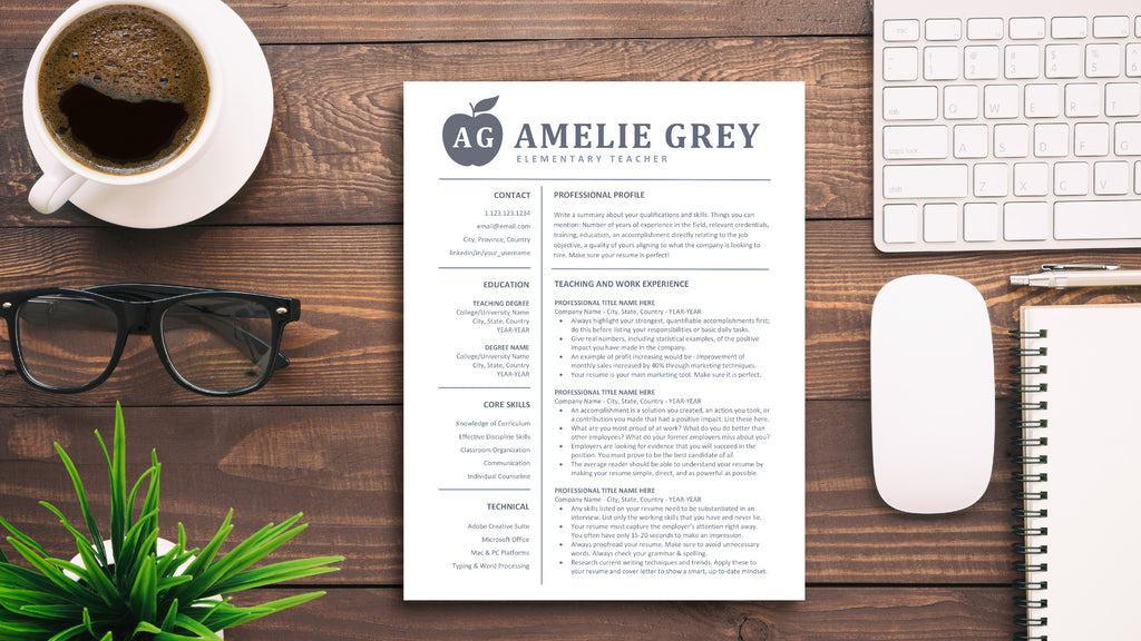 Resume Template Design Bundle for Teacher