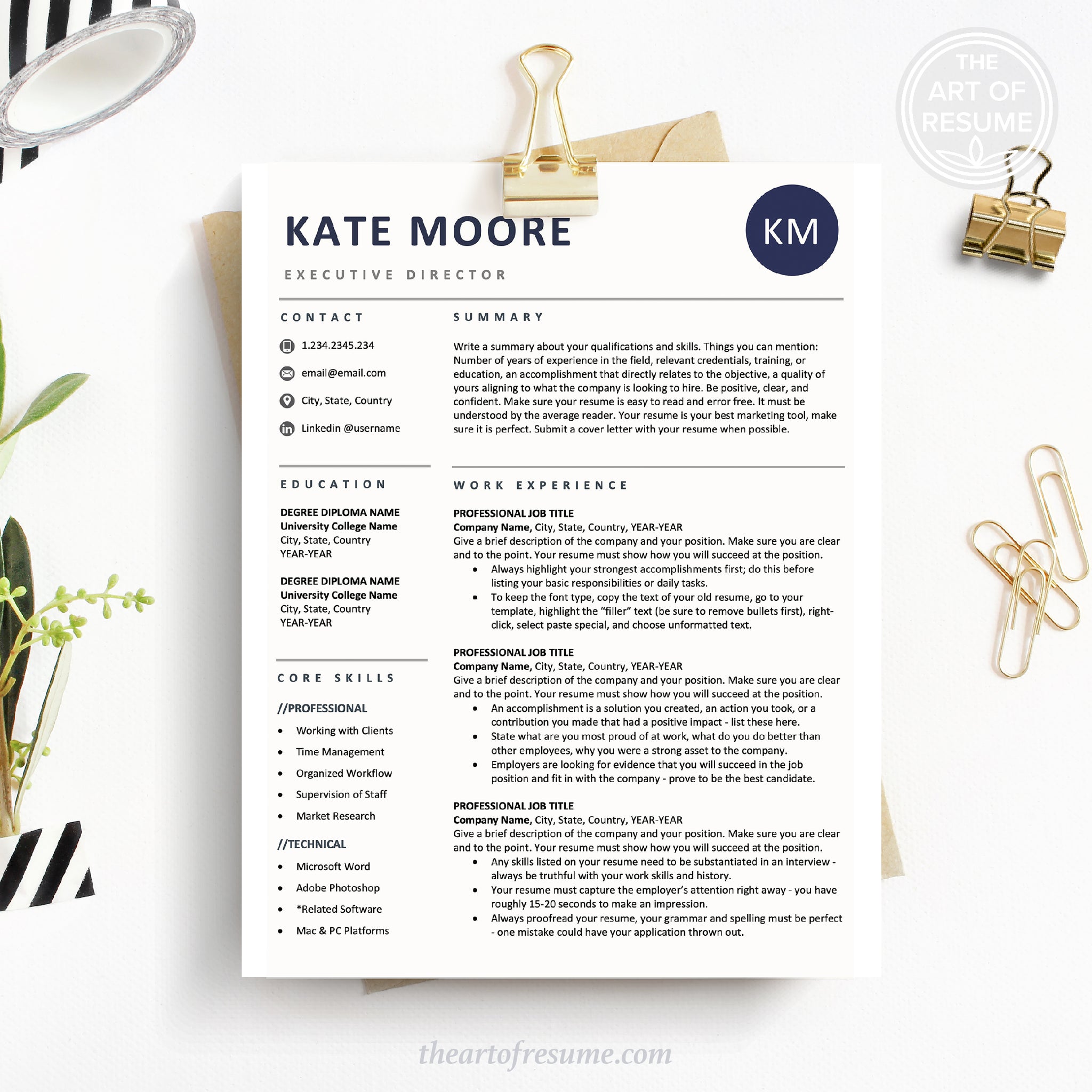 The Art of Resume | Beautiful Resume Template Design