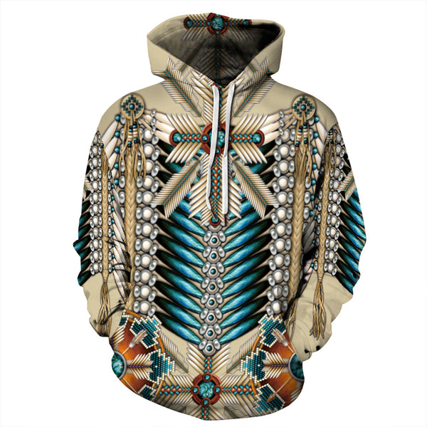 Big and Tall 3D Native American Indian Print Loose Hoodie Sweatshirt Jacket For Men Women