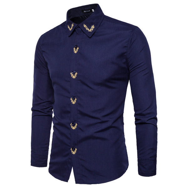 Embroidered Slim Casual Shirt