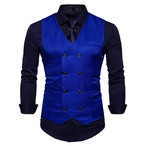 Casual Double Breasted Belt Design Waistcoat