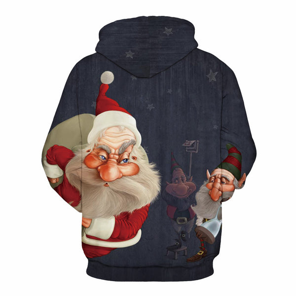 Santa Claus Print Pullover Sports Christmas Sweatshirt