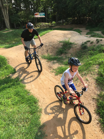 Todd and Will riding at the Rockburn Pump Track