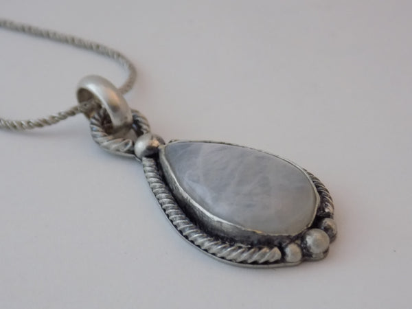 Sterling Silver and Moonstone Teardrop Necklace
