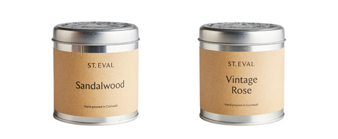 St. Eval - Sandalwood and Vintage Rose Scented Tin Candles