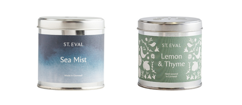 St. Eval Sea Mist and Lemon & Thyme Scented Tin Candles