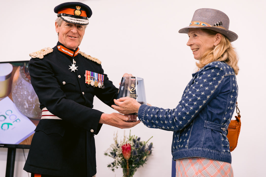 Sarah Young-Jamieson receives Queen's Award from the Lord Lieutenant of Cornwall