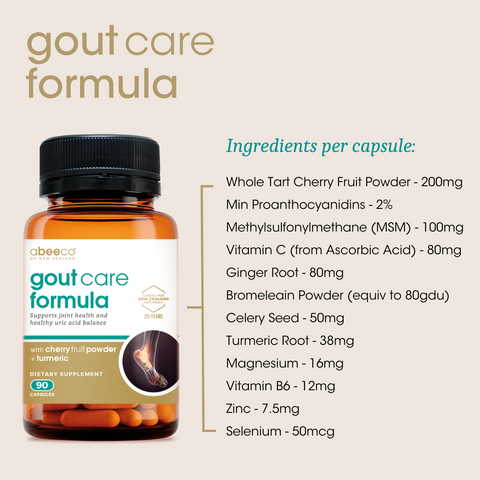 abeeco gout care formula ingredients