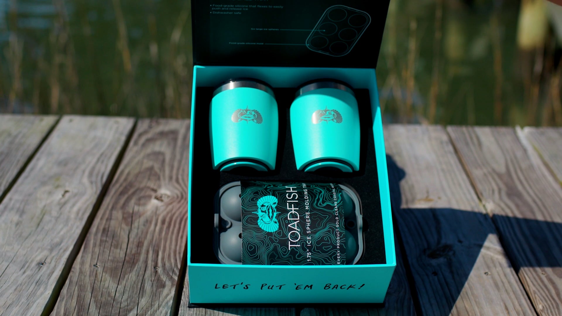 rocks tumbler gift set, toadfish drinkware, best gift for whiskey enthusiast, fathers day gifts 2023